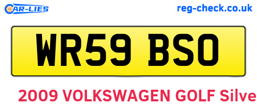 WR59BSO are the vehicle registration plates.