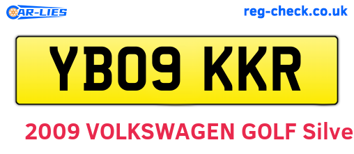 YB09KKR are the vehicle registration plates.