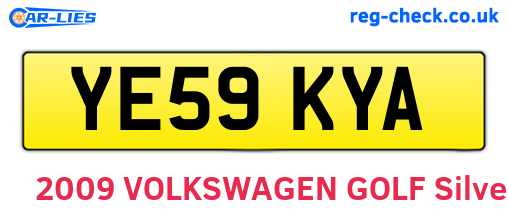 YE59KYA are the vehicle registration plates.