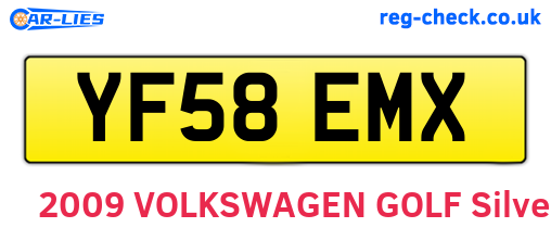 YF58EMX are the vehicle registration plates.