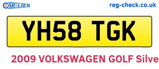 YH58TGK are the vehicle registration plates.