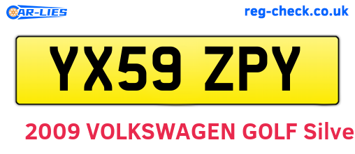 YX59ZPY are the vehicle registration plates.