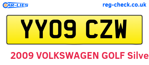 YY09CZW are the vehicle registration plates.