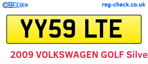 YY59LTE are the vehicle registration plates.