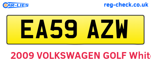 EA59AZW are the vehicle registration plates.