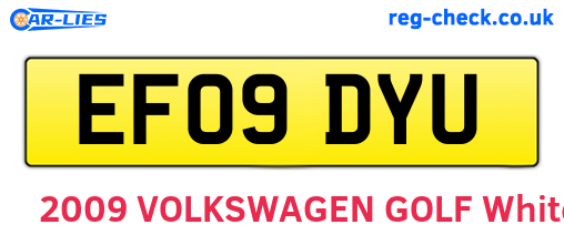 EF09DYU are the vehicle registration plates.
