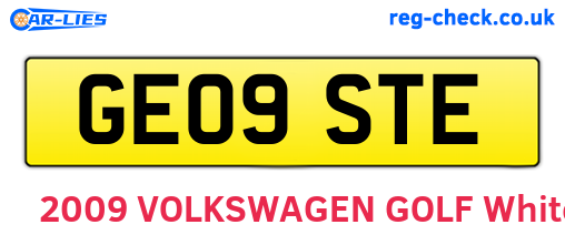 GE09STE are the vehicle registration plates.