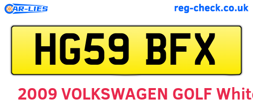 HG59BFX are the vehicle registration plates.