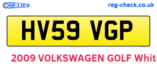HV59VGP are the vehicle registration plates.