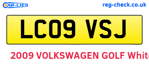 LC09VSJ are the vehicle registration plates.