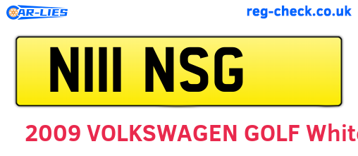 N111NSG are the vehicle registration plates.