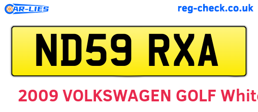 ND59RXA are the vehicle registration plates.