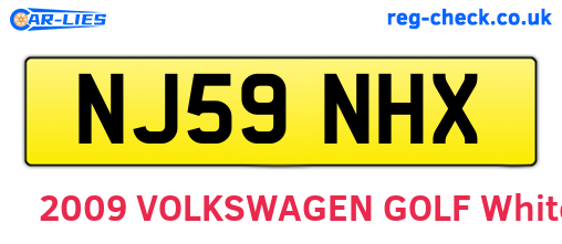 NJ59NHX are the vehicle registration plates.