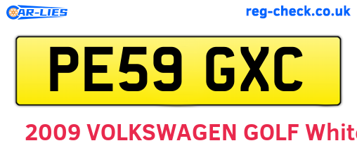 PE59GXC are the vehicle registration plates.