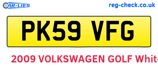 PK59VFG are the vehicle registration plates.