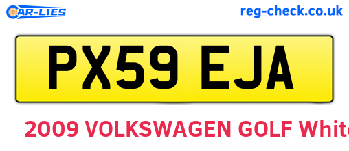 PX59EJA are the vehicle registration plates.