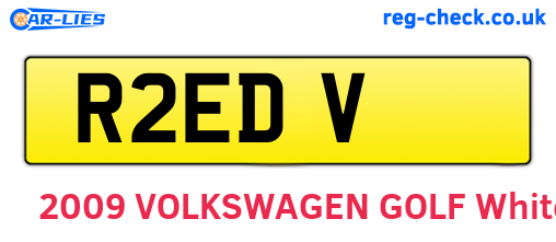 R2EDV are the vehicle registration plates.
