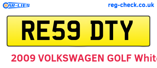 RE59DTY are the vehicle registration plates.