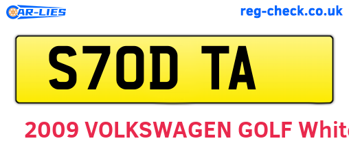 S70DTA are the vehicle registration plates.