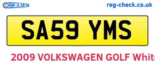 SA59YMS are the vehicle registration plates.