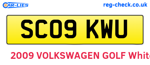 SC09KWU are the vehicle registration plates.
