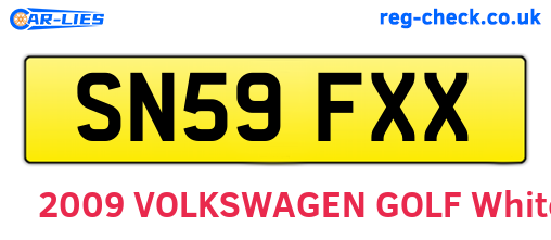 SN59FXX are the vehicle registration plates.