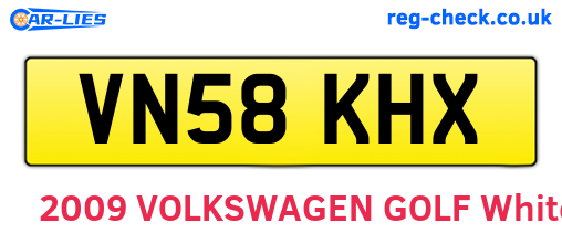 VN58KHX are the vehicle registration plates.