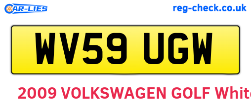 WV59UGW are the vehicle registration plates.