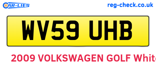 WV59UHB are the vehicle registration plates.