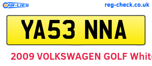 YA53NNA are the vehicle registration plates.