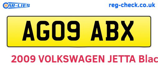 AG09ABX are the vehicle registration plates.