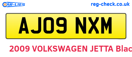 AJ09NXM are the vehicle registration plates.