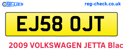EJ58OJT are the vehicle registration plates.
