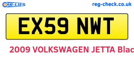EX59NWT are the vehicle registration plates.