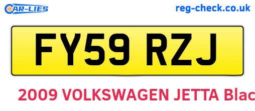 FY59RZJ are the vehicle registration plates.