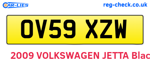 OV59XZW are the vehicle registration plates.