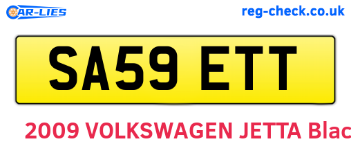 SA59ETT are the vehicle registration plates.