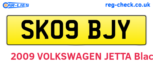 SK09BJY are the vehicle registration plates.