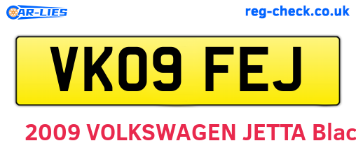 VK09FEJ are the vehicle registration plates.