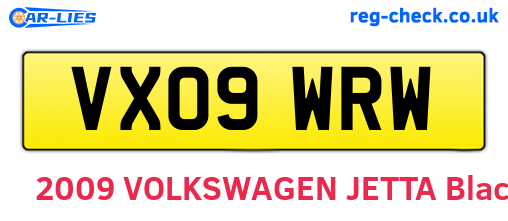 VX09WRW are the vehicle registration plates.