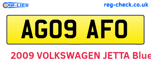 AG09AFO are the vehicle registration plates.