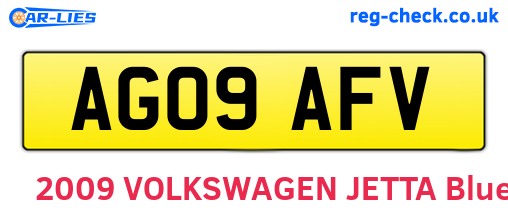 AG09AFV are the vehicle registration plates.