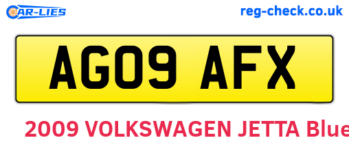 AG09AFX are the vehicle registration plates.