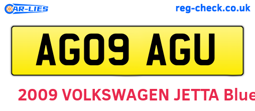AG09AGU are the vehicle registration plates.