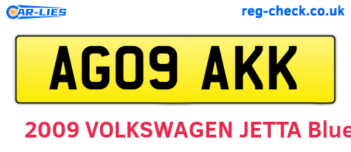 AG09AKK are the vehicle registration plates.