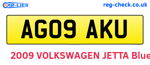 AG09AKU are the vehicle registration plates.