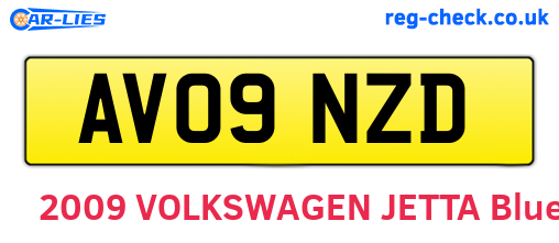 AV09NZD are the vehicle registration plates.