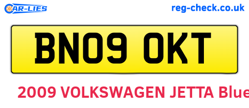 BN09OKT are the vehicle registration plates.