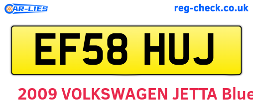 EF58HUJ are the vehicle registration plates.