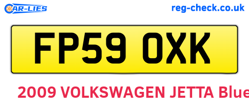 FP59OXK are the vehicle registration plates.